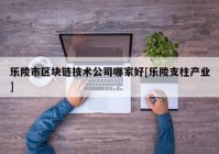 乐陵市区块链技术公司哪家好[乐陵支柱产业]