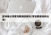 区块链公司蔡文胜简历照片[蔡文胜投资的公司]